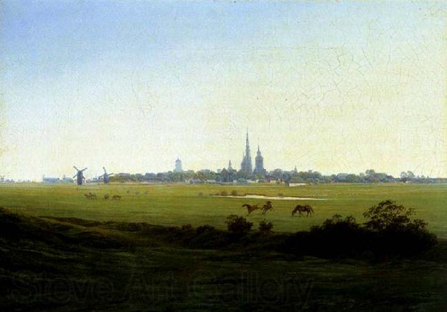 Caspar David Friedrich Meadows near Greifswald Germany oil painting art